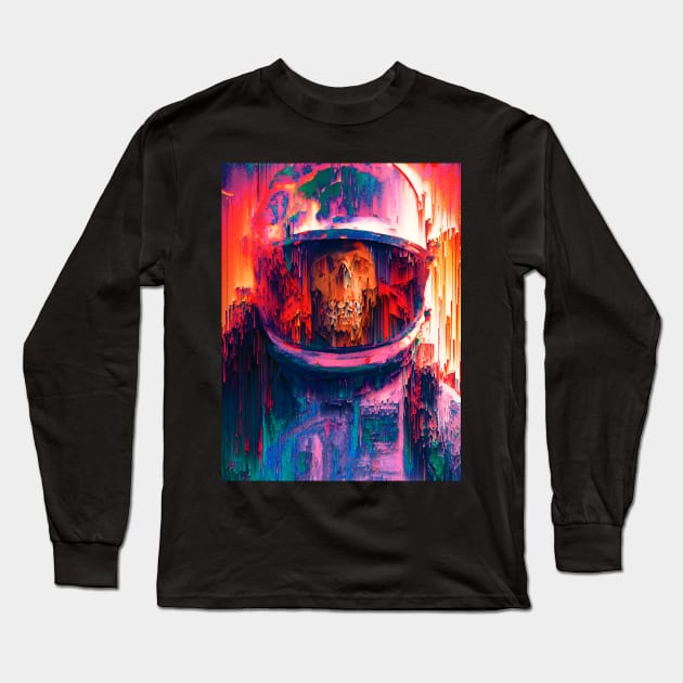 Astro - Glitch Art Long Sleeve T-Shirt by fhespinosa